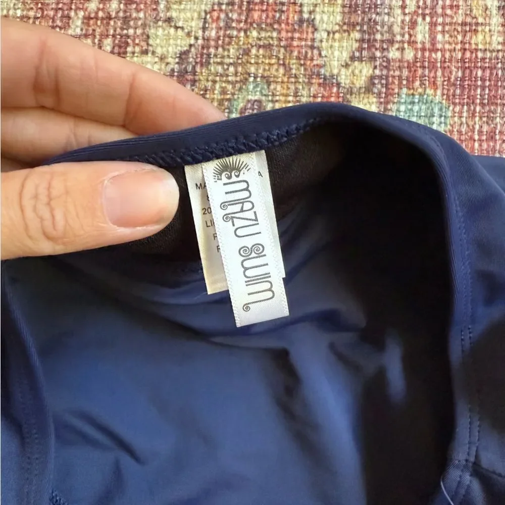 Mazu Swim Size 8 Navy Blue Ruffled Women's Swim Skirt